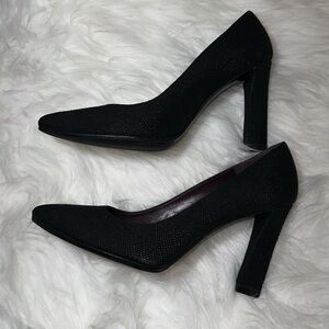 Stuart Weitzman Black Pointed Toe Heels